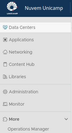 Acesso ao Operations Manager no menu lateral